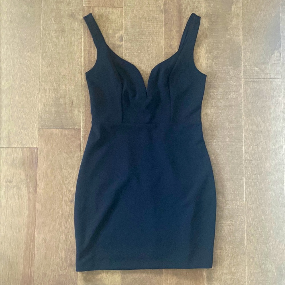 Express Little Black Mini Dress with V-Cut Neckline in Women’s Size 8
